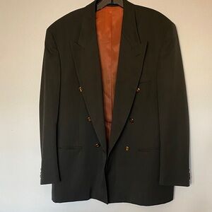 Men's Double-Breasted Blazer in Olive Green